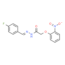 ChemSpider 2D Image | N'-[(E)-(4-Fluorophenyl)methylene]-2-(2-nitrophenoxy)acetohydrazide | C15H12FN3O4