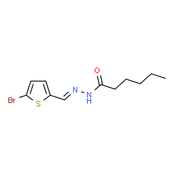 ChemSpider 2D Image | N'-[(E)-(5-Bromo-2-thienyl)methylene]hexanehydrazide | C11H15BrN2OS