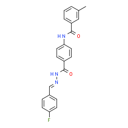ChemSpider 2D Image | N-(4-{[(2E)-2-(4-Fluorobenzylidene)hydrazino]carbonyl}phenyl)-3-methylbenzamide | C22H18FN3O2