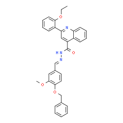 ChemSpider 2D Image | N'-{(E)-[4-(Benzyloxy)-3-methoxyphenyl]methylene}-2-(2-ethoxyphenyl)-4-quinolinecarbohydrazide | C33H29N3O4