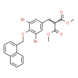 ChemSpider 2D Image | Dimethyl [3,5-dibromo-4-(1-naphthylmethoxy)benzylidene]malonate | C23H18Br2O5