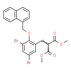 ChemSpider 2D Image | Dimethyl [3,5-dibromo-2-(1-naphthylmethoxy)benzylidene]malonate | C23H18Br2O5