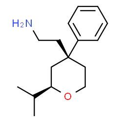 ChemSpider 2D Image | 2-[(2R,4R)-2-Isopropyl-4-phenyltetrahydro-2H-pyran-4-yl]ethanamine | C16H25NO