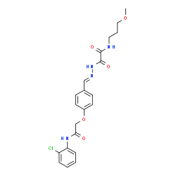 ChemSpider 2D Image | 2-[(2E)-2-(4-{2-[(2-Chlorophenyl)amino]-2-oxoethoxy}benzylidene)hydrazino]-N-(3-methoxypropyl)-2-oxoacetamide | C21H23ClN4O5