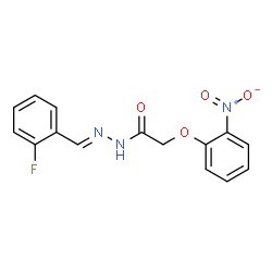 ChemSpider 2D Image | N'-[(E)-(2-Fluorophenyl)methylene]-2-(2-nitrophenoxy)acetohydrazide | C15H12FN3O4