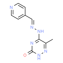 ChemSpider 2D Image | 6-Methyl-5-[(2E)-2-(4-pyridinylmethylene)hydrazino]-1,2,4-triazin-3(2H)-one | C10H10N6O
