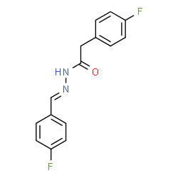 ChemSpider 2D Image | 2-(4-Fluorophenyl)-N'-[(E)-(4-fluorophenyl)methylene]acetohydrazide | C15H12F2N2O