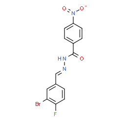 ChemSpider 2D Image | N'-[(E)-(3-Bromo-4-fluorophenyl)methylene]-4-nitrobenzohydrazide | C14H9BrFN3O3