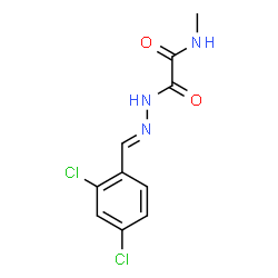 ChemSpider 2D Image | 2-[(2E)-2-(2,4-Dichlorobenzylidene)hydrazino]-N-methyl-2-oxoacetamide | C10H9Cl2N3O2