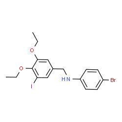 ChemSpider 2D Image | 4-Bromo-N-(3,4-diethoxy-5-iodobenzyl)aniline | C17H19BrINO2