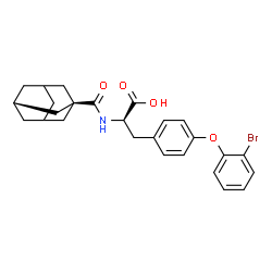 ChemSpider 2D Image | N-[(1R,3R)-Adamantan-1-ylcarbonyl]-O-(2-bromophenyl)-D-tyrosine | C26H28BrNO4