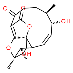 ChemSpider 2D Image | (1R,2R,4Z,6S,7R,14R,16S)-2,6-Dihydroxy-1,7,16-trimethyl-13,17-dioxatetracyclo[9.5.2.0~3,14~.0~14,18~]octadeca-4,11(18)-diene-10,12-dione | C19H24O6
