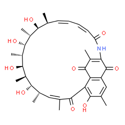 ChemSpider 2D Image | (7Z,9S,10S,11R,12R,13R,14R,15R,16S,17S,18Z,20Z)-4,10,12,14,16-Pentahydroxy-3,7,9,11,13,15,17,25-octamethyl-23-azatricyclo[22.3.1.0~5,27~]octacosa-1(27),2,4,7,18,20,24-heptaene-6,22,26,28-tetrone | C35H45NO9