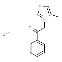 ChemSpider 2D Image | 4-Methyl-3-(2-oxo-2-phenylethyl)-1,3-thiazol-3-ium bromide | C12H12BrNOS