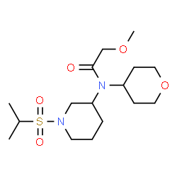 ChemSpider 2D Image | N-[1-(Isopropylsulfonyl)-3-piperidinyl]-2-methoxy-N-(tetrahydro-2H-pyran-4-yl)acetamide | C16H30N2O5S
