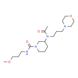 ChemSpider 2D Image | 3-{Acetyl[3-(4-morpholinyl)propyl]amino}-N-(3-methoxypropyl)-1-piperidinecarboxamide | C19H36N4O4