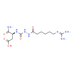 ChemSpider 2D Image | N~2~-[(2-{6-[(Diaminomethylene)amino]hexanoyl}hydrazino)carbonyl]-L-alpha-asparagine | C12H23N7O5