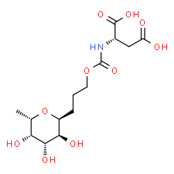 ChemSpider 2D Image | (2S)-2-[({3-[(2S,3S,4R,5S,6S)-3,4,5-Trihydroxy-6-methyltetrahydro-2H-pyran-2-yl]propoxy}carbonyl)amino]succinic acid | C14H23NO10
