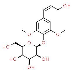 ChemSpider 2D Image | 4-[(1Z)-3-Hydroxy-1-propen-1-yl]-2,6-dimethoxyphenyl beta-D-glucopyranoside | C17H24O9
