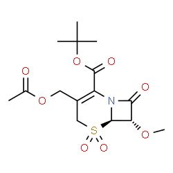 ChemSpider 2D Image | tert-butyl (6R,7S)-3-[(acetyloxy)methyl]-7-methoxy-8-oxo-5-thia-1-azabicyclo[4.2.0]oct-2-ene-2-carboxylate 5,5-dioxide | C15H21NO8S