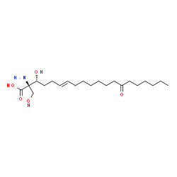 ChemSpider 2D Image | (2R,3R,6E)-2-Amino-3-hydroxy-2-(hydroxymethyl)-14-oxo-6-icosenoic acid | C21H39NO5