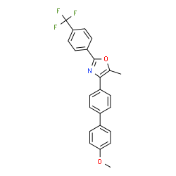 ChemSpider 2D Image | 4-(4'-Methoxy-4-biphenylyl)-5-methyl-2-[4-(trifluoromethyl)phenyl]-1,3-oxazole | C24H18F3NO2
