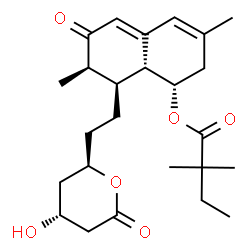 ChemSpider 2D Image | (1S,7R,8R,8aR)-8-{2-[(2R,4R)-4-Hydroxy-6-oxotetrahydro-2H-pyran-2-yl]ethyl}-3,7-dimethyl-6-oxo-1,2,6,7,8,8a-hexahydro-1-naphthalenyl 2,2-dimethylbutanoate | C25H36O6