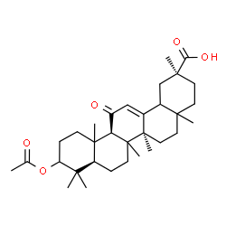 ChemSpider 2D Image | (8xi,10xi,17xi,18xi)-3-Acetoxy-11-oxoolean-12-en-30-oic acid | C32H48O5