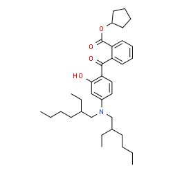 ChemSpider 2D Image | Cyclopentyl 2-{4-[bis(2-ethylhexyl)amino]-2-hydroxybenzoyl}benzoate | C35H51NO4
