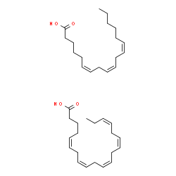 ChemSpider 2D Image | (5Z,8Z,11Z,14Z,17Z)-5,8,11,14,17-Icosapentaenoic acid - (6Z,9Z,12Z)-6,9,12-octadecatrienoic acid (1:1) | C38H60O4