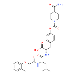 ChemSpider 2D Image | N-[(2-Methylphenoxy)acetyl]-L-leucyl-O-[(4-carbamoyl-1-piperidinyl)carbonyl]-L-tyrosine | C31H40N4O8