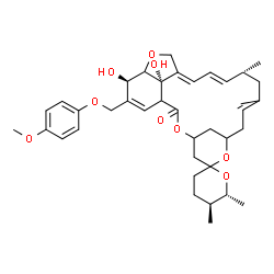 ChemSpider 2D Image | (5S,6R,13'R,21'R,24'S)-21',24'-Dihydroxy-22'-[(4-methoxyphenoxy)methyl]-5,6,11',13'-tetramethyl-3,4,5,6-tetrahydro-2'H-spiro[pyran-2,6'-[3,7,19]trioxatetracyclo[15.6.1.1~4,8~.0~20,24~]pentacosa[10,14,
16,22]tetraen]-2'-one | C38H50O9