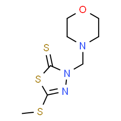 ChemSpider 2D Image | 5-(Methylsulfanyl)-3-(4-morpholinylmethyl)-1,3,4-thiadiazole-2(3H)-thione | C8H13N3OS3