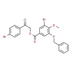 ChemSpider 2D Image | 2-(4-Bromophenyl)-2-oxoethyl 3-(benzyloxy)-5-bromo-4-methoxybenzoate | C23H18Br2O5