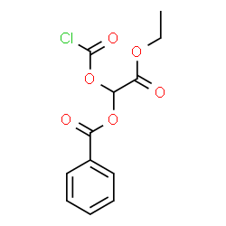 ChemSpider 2D Image | 1-[(Chlorocarbonyl)oxy]-2-ethoxy-2-oxoethyl benzoate | C12H11ClO6