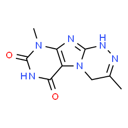 ChemSpider 2D Image | 3,9-Dimethyl-1,4-dihydro[1,2,4]triazino[3,4-f]purine-6,8(7H,9H)-dione | C9H10N6O2