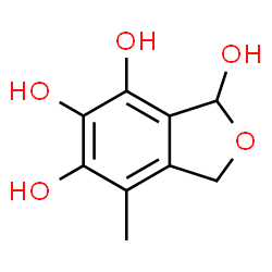 ChemSpider 2D Image | 4-Methyl-1,3-dihydro-2-benzofuran-1,5,6,7-tetrol | C9H10O5