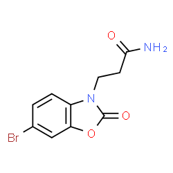 ChemSpider 2D Image | 3-(6-Bromo-2-oxo-1,3-benzoxazol-3(2H)-yl)propanamide | C10H9BrN2O3