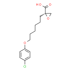 ChemSpider 2D Image | (2R)-2-[6-(4-Chlorophenoxy)hexyl]-2-oxiranecarboxylic acid | C15H19ClO4
