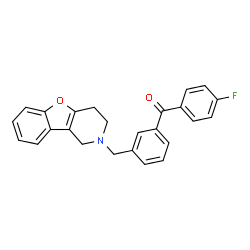 ChemSpider 2D Image | [3-(3,4-Dihydro[1]benzofuro[3,2-c]pyridin-2(1H)-ylmethyl)phenyl](4-fluorophenyl)methanone | C25H20FNO2