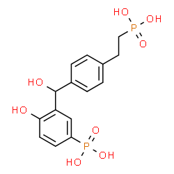 ChemSpider 2D Image | (4-Hydroxy-3-{hydroxy[4-(2-phosphonoethyl)phenyl]methyl}phenyl)phosphonic acid | C15H18O8P2