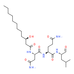 ChemSpider 2D Image | N~2~-[(3R)-3-Hydroxydodecanoyl]-L-asparaginyl-N~1~-[(2S)-4-methyl-1-oxo-2-pentanyl]-L-glutamamide | C27H49N5O7