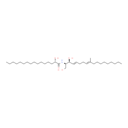 ChemSpider 2D Image | (2S)-N-[(2R,3S,4E,8E)-1,3-Dihydroxy-9-methyl-4,8-octadecadien-2-yl]-2-hydroxyhexadecanamide | C35H67NO4