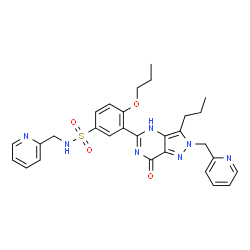 ChemSpider 2D Image | 3-[7-Oxo-3-propyl-2-(2-pyridinylmethyl)-4,7-dihydro-2H-pyrazolo[4,3-d]pyrimidin-5-yl]-4-propoxy-N-(2-pyridinylmethyl)benzenesulfonamide | C29H31N7O4S