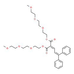 ChemSpider 2D Image | Bis{2-[2-(2-methoxyethoxy)ethoxy]ethyl} (3,3-diphenyl-2-propen-1-ylidene)malonate | C32H42O10