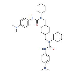 ChemSpider 2D Image | 1,1'-[1,4-Cyclohexanediylbis(methylene)]bis{1-cyclohexyl-3-[4-(dimethylamino)phenyl]urea} | C38H58N6O2