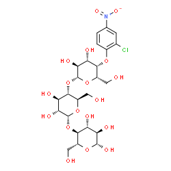 ChemSpider 2D Image | 4-O-(2-Chloro-4-nitrophenyl)-beta-L-galactopyranosyl-(1->4)-alpha-D-glucopyranosyl-(1->4)-beta-D-glucopyranose | C24H34ClNO18