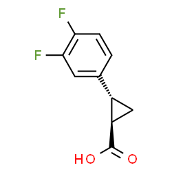 ChemSpider 2D Image | (1R,2R)-2-(3,4-difluorophenyl)cyclopropane-1-carboxylic acid | C10H8F2O2
