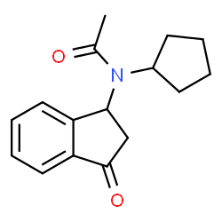 ChemSpider 2D Image | N-Cyclopentyl-N-(3-oxo-2,3-dihydro-1H-inden-1-yl)acetamide | C16H19NO2