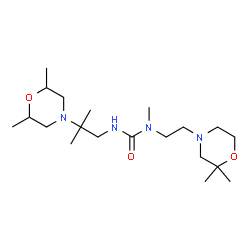 ChemSpider 2D Image | 1-[2-(2,2-Dimethyl-4-morpholinyl)ethyl]-3-[2-(2,6-dimethyl-4-morpholinyl)-2-methylpropyl]-1-methylurea | C20H40N4O3